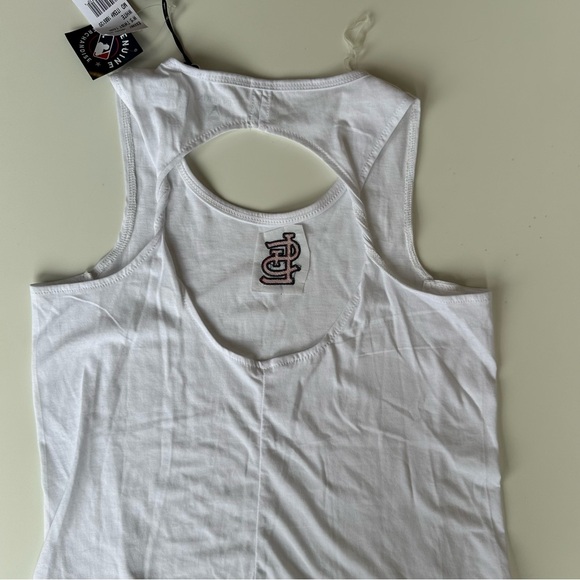Antigua St Louis Women's White Tank Top with Red Logo - Picture 4 of 5